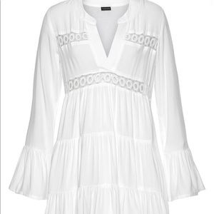 Lascana Short V-Neck Ruffle Dress (swimsuit coverups)